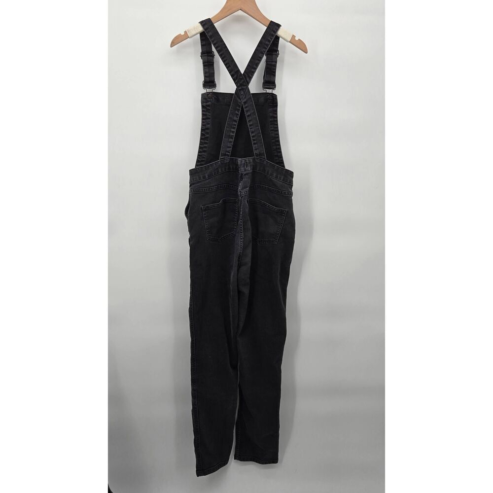 Madewell Black Denim Skinny Overalls Lunar Wash Sz Medium - Picture 5 of 7
